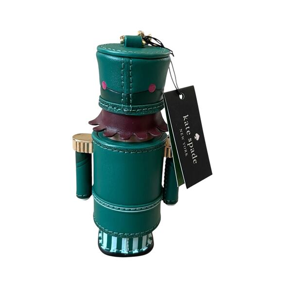 Kate Spade Oh What Fun 3D Nutcracker Key Chain Green Leather NEW - Picture 5 of 15